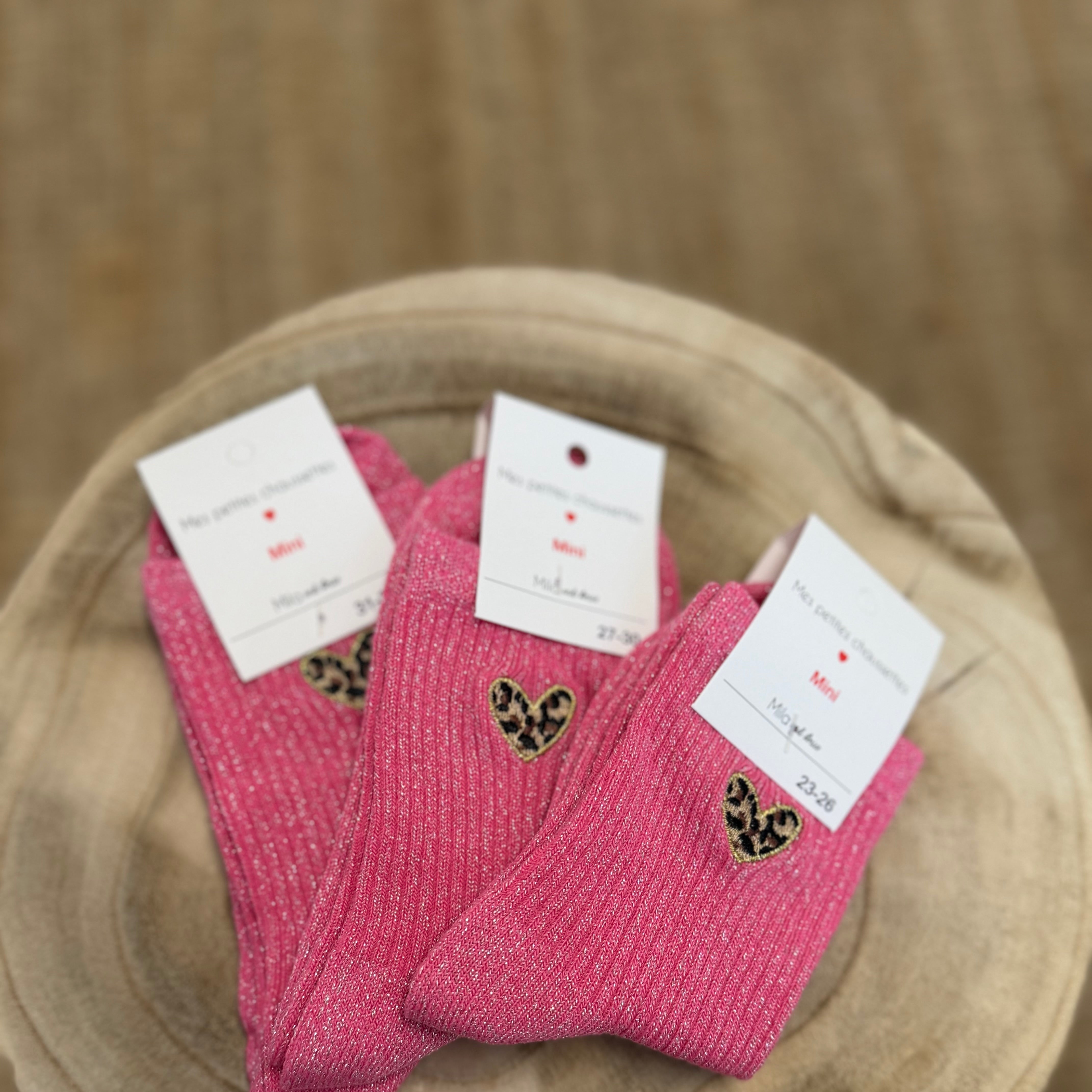 Mini Chaussettes COEUR LEOPARD