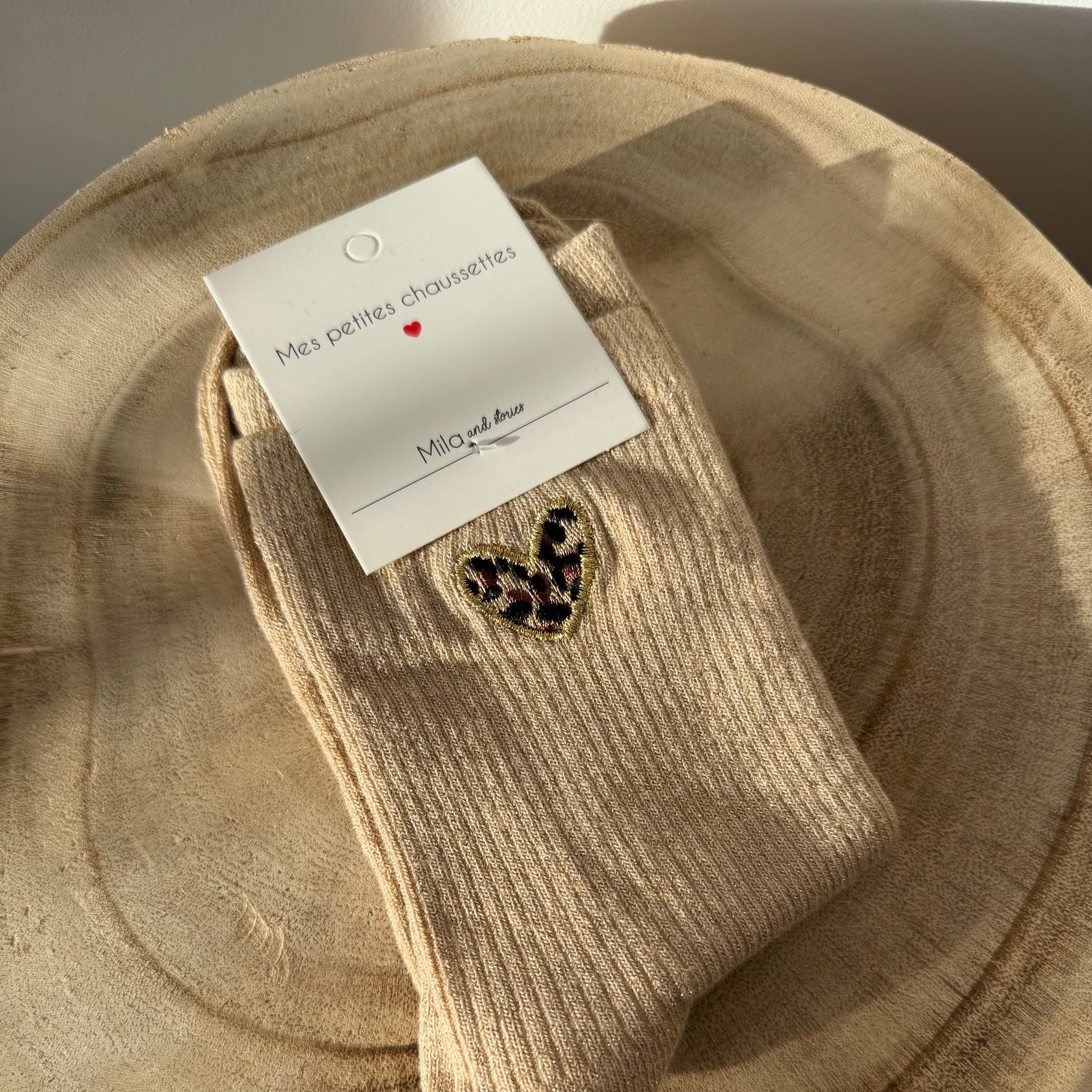 Chaussettes COEUR LEOPARD