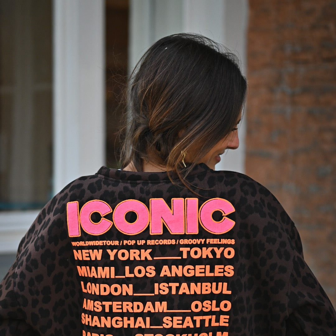 Sweat ICONIC léopard -molletonné