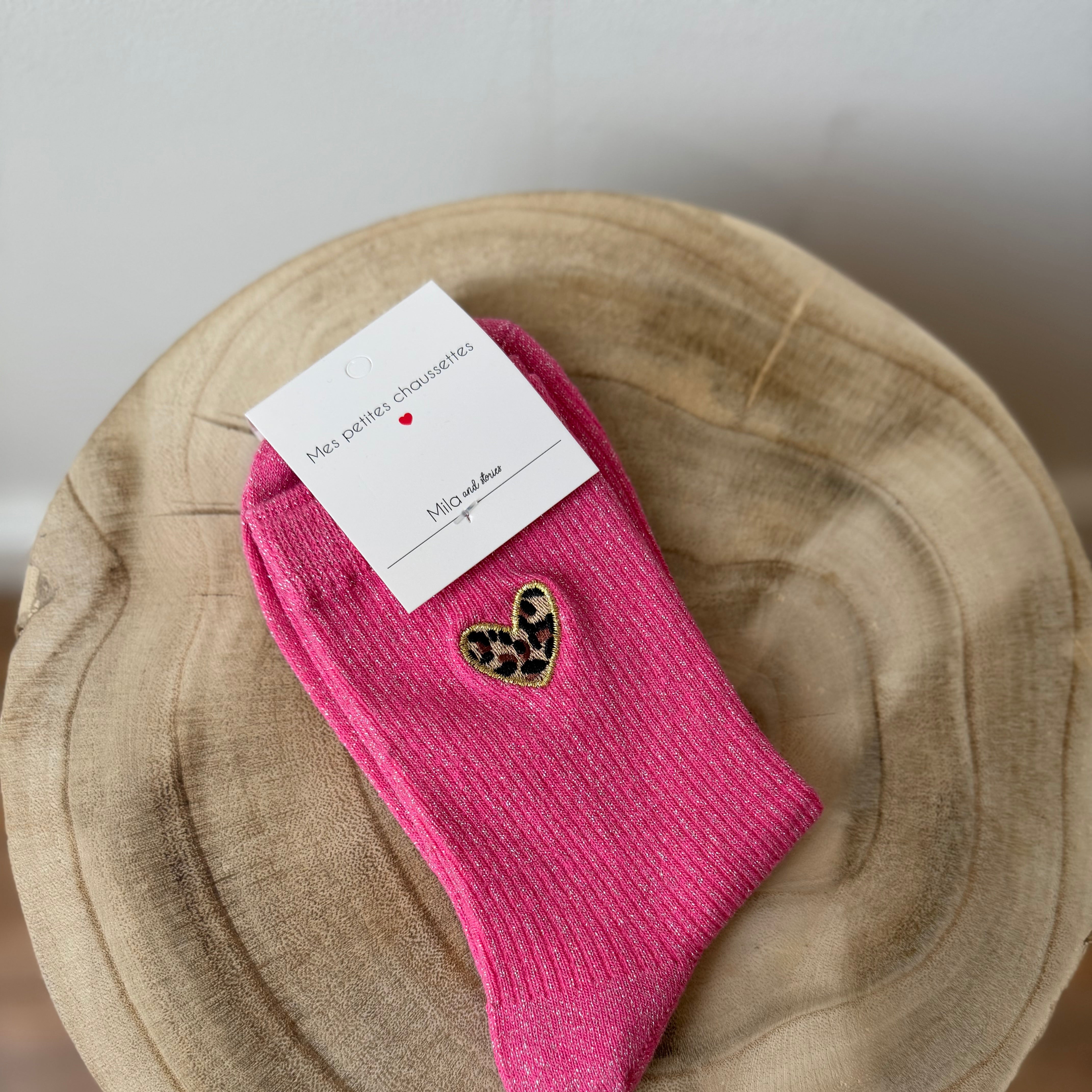 Chaussettes COEUR LEOPARD
