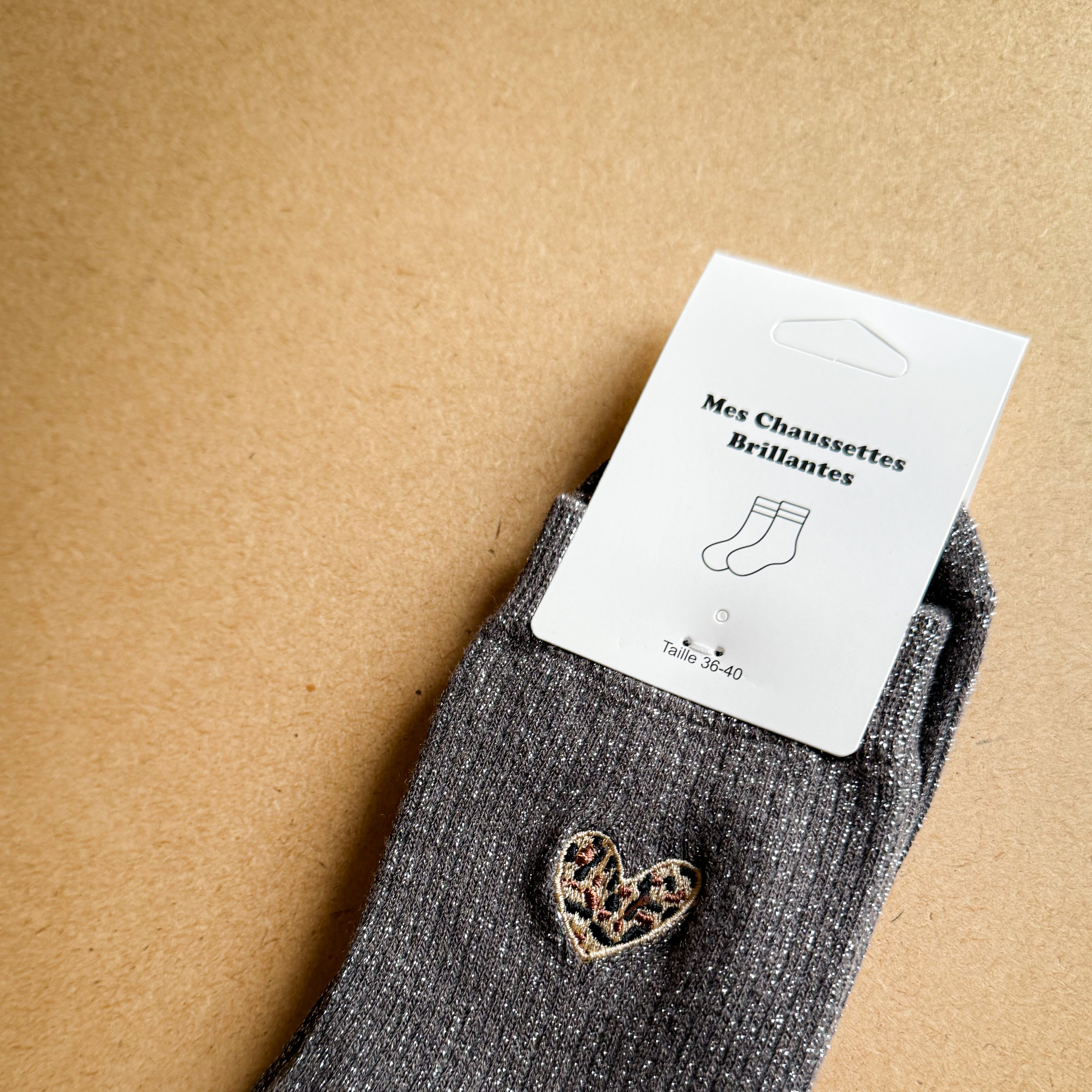 Chaussettes COEUR LEOPARD