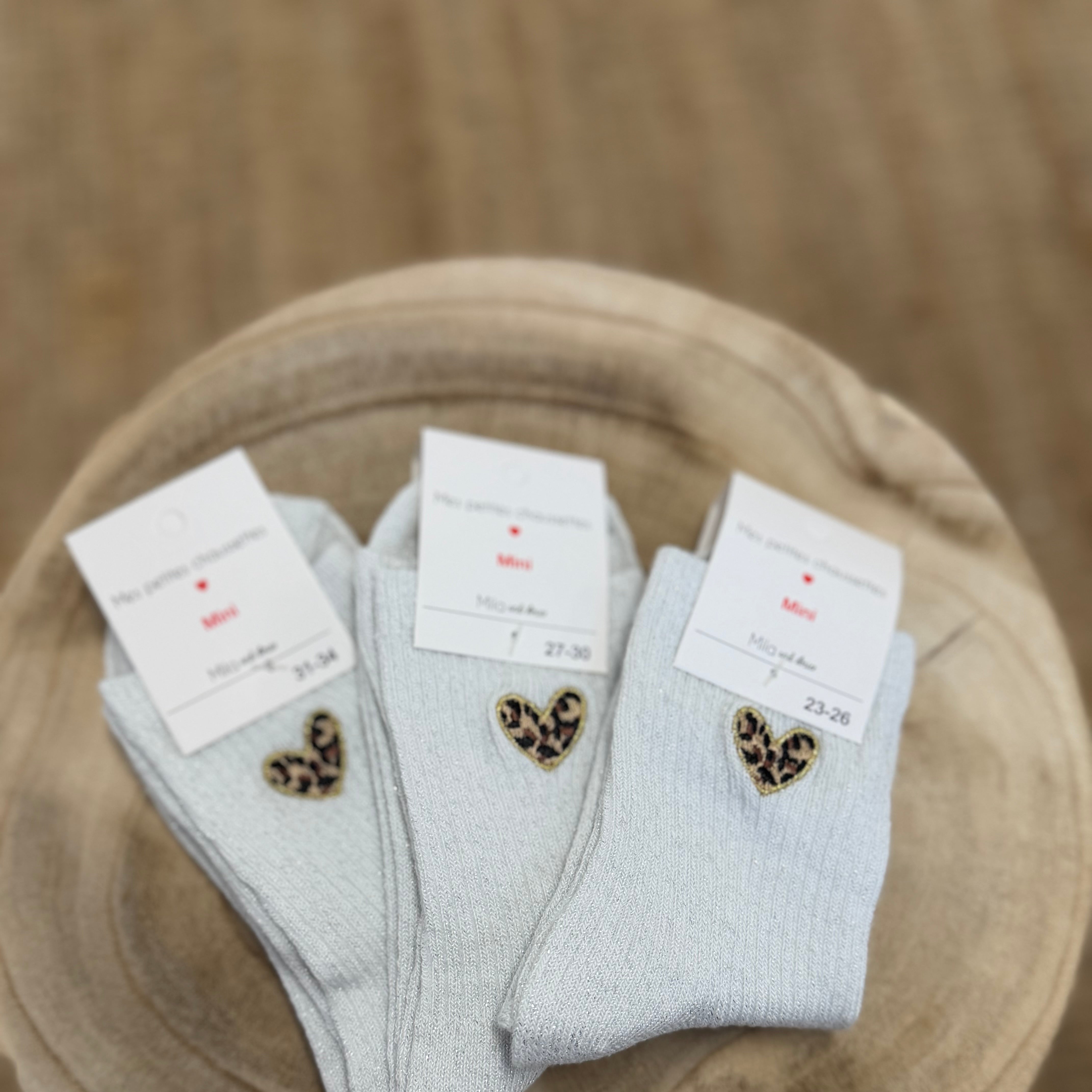 Mini Chaussettes COEUR LEOPARD