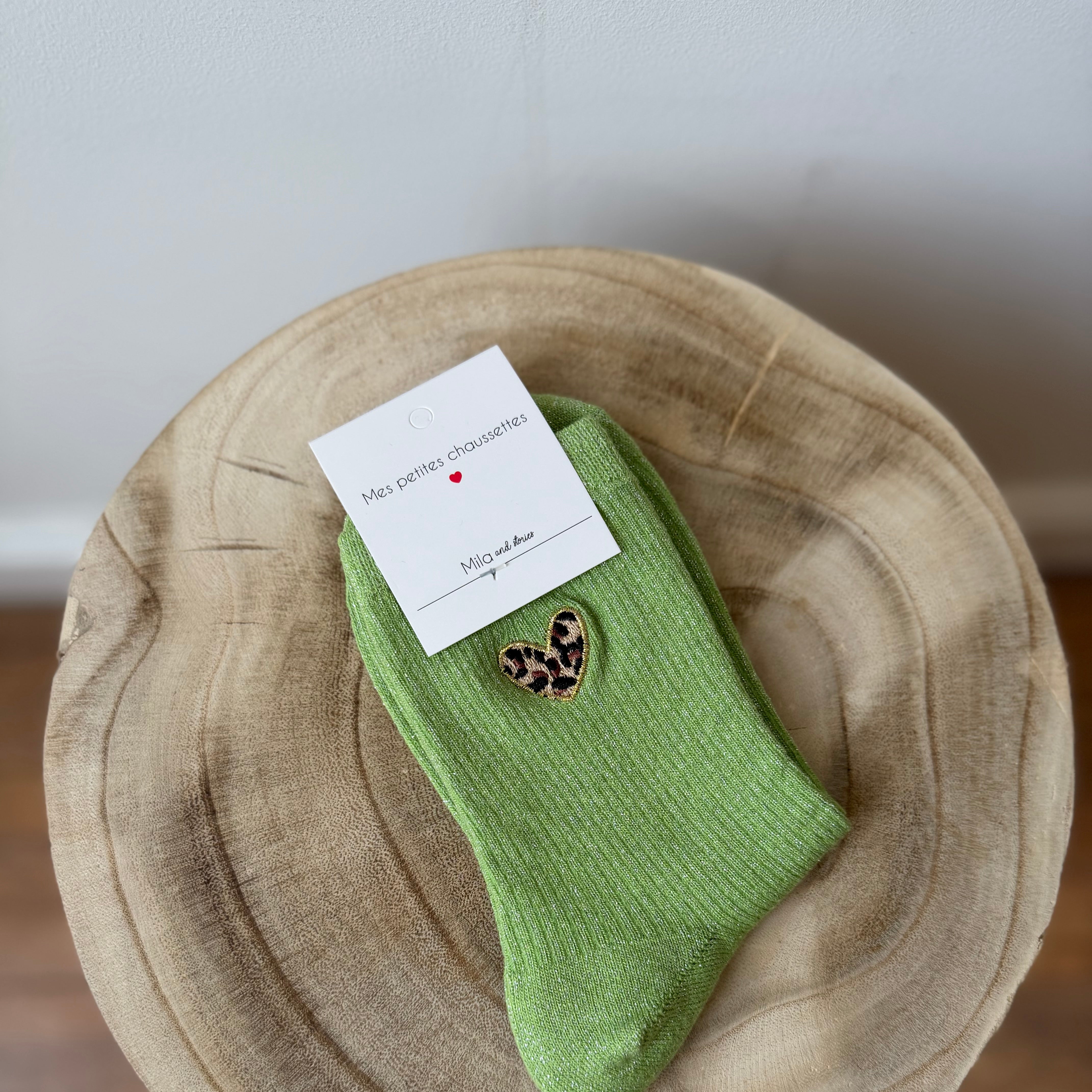 Chaussettes COEUR LEOPARD