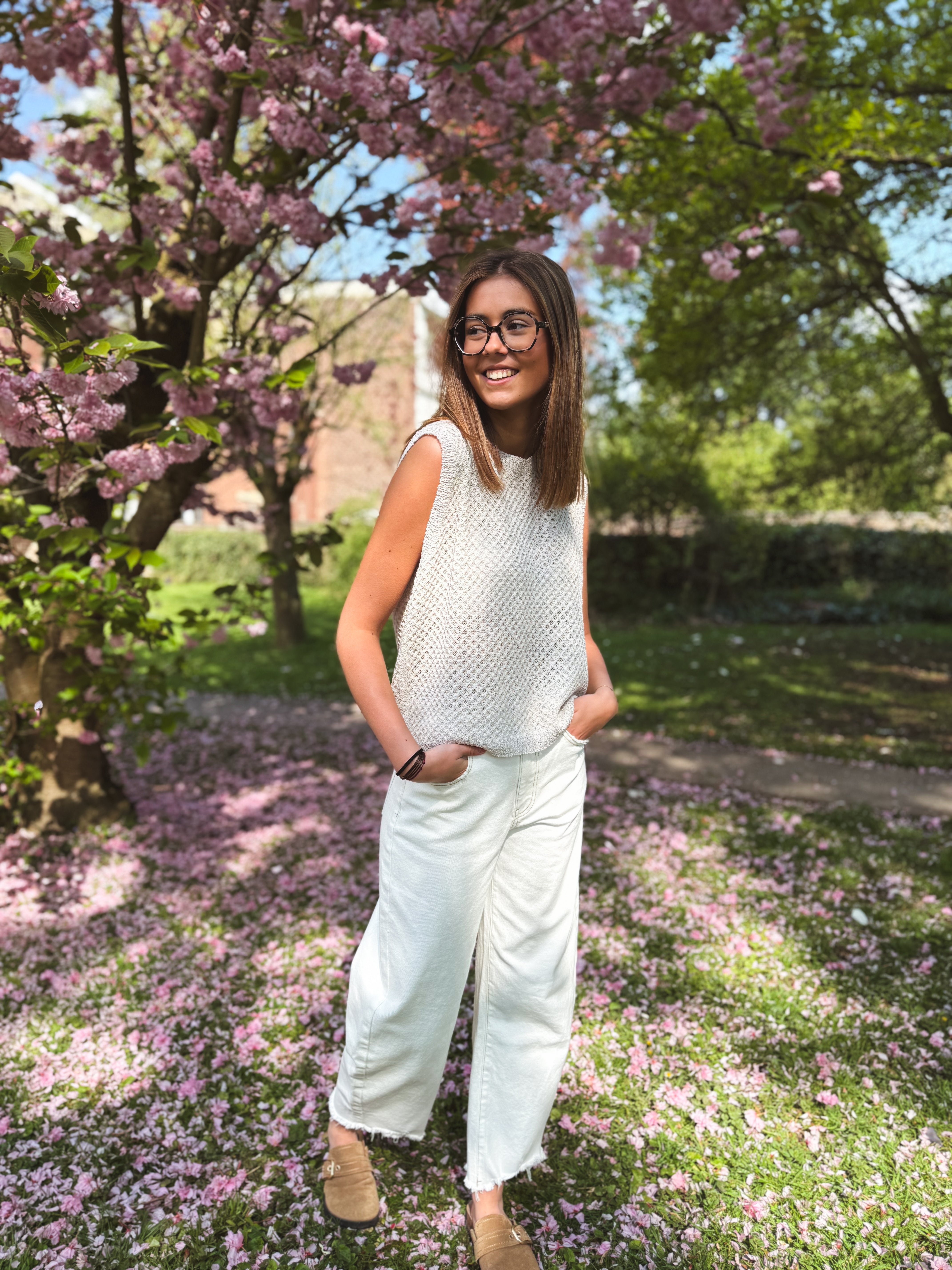 Pull crochet sans manche ROSE