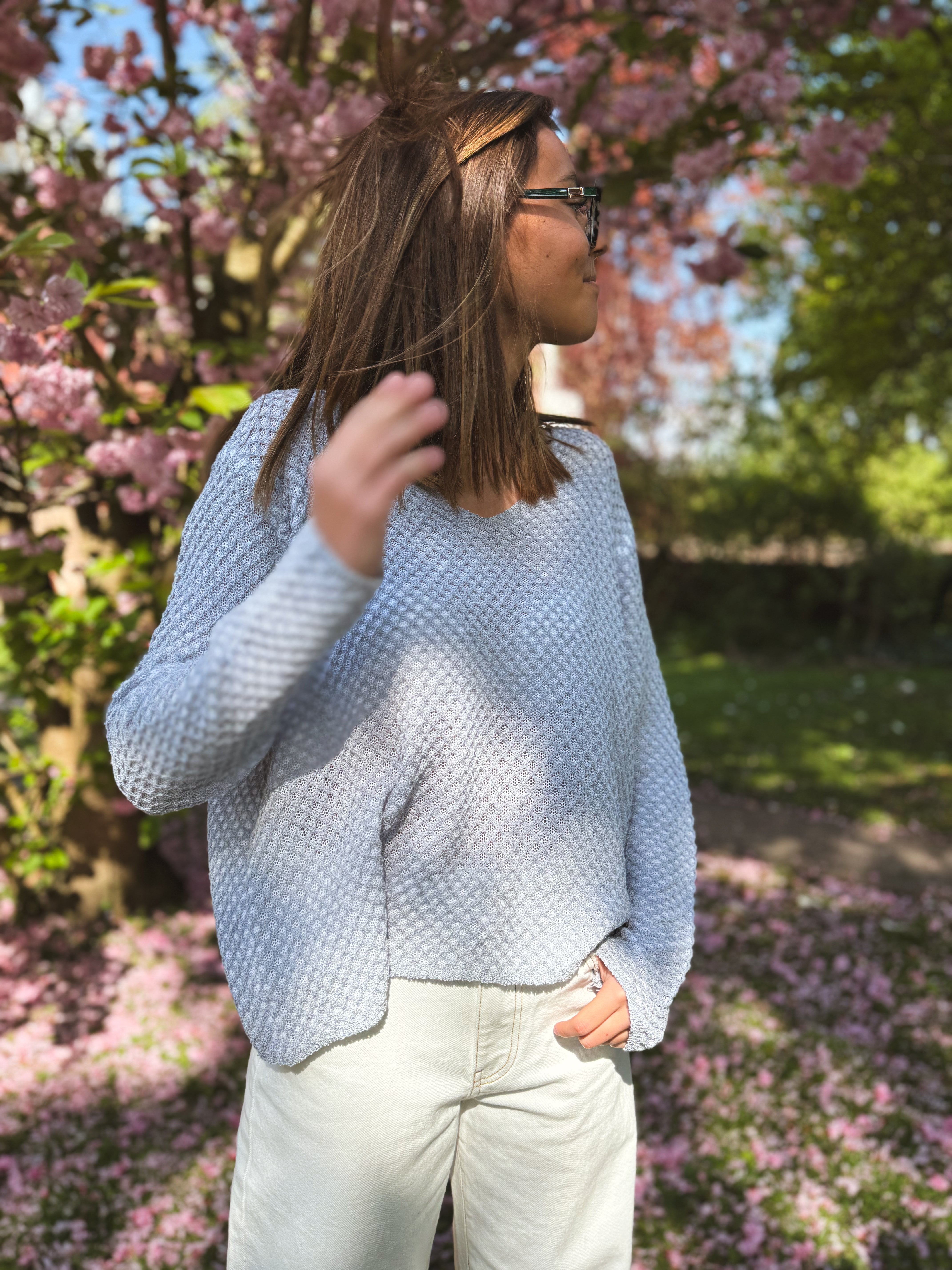 Pull crochet manches longues ROSE